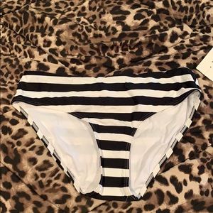 Brand new black and white striped bikini bottom